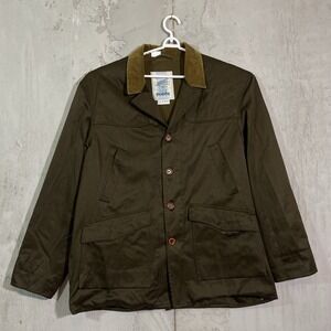 EUC Beretta Olive Green Military Field Jacket with Corduroy Collar